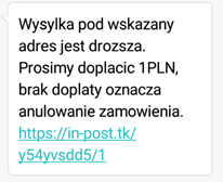 fałszywy SMS