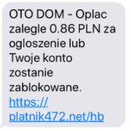 fałszywy SMS