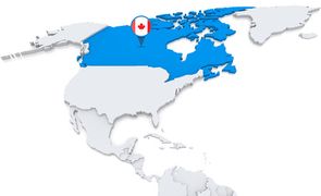 położenie Kanady w Ameryce północnej