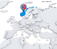 położenie Norwegii w Europie
